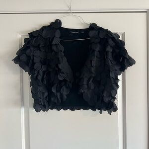 Michael Simon Unique Black Petal Appliques Bolero Jacket.  Size L